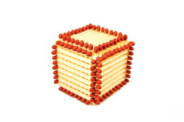 Cube made of matches clipart