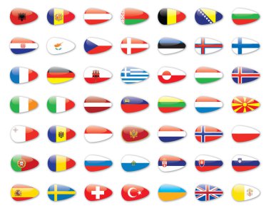All europe country flags clipart