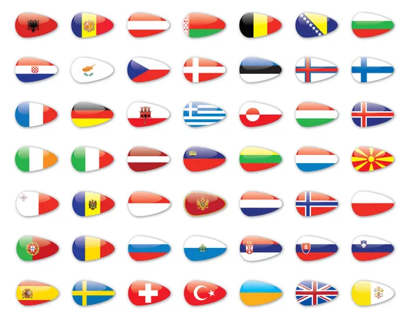 Todas las banderas de países de Europa — Foto de Stock