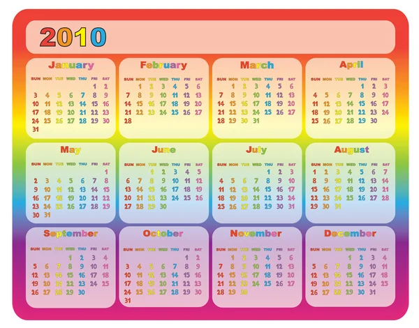 stock vector Rainbow calendar