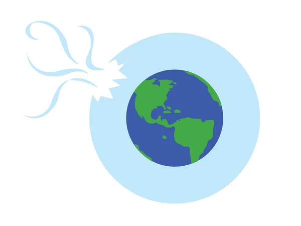 Tierra con capa de ozono rota — Vector de stock