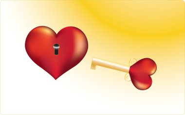 Key to heart of the loved person clipart