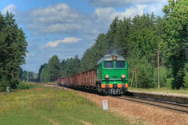 Freight diesel train — Stock Photo, Image