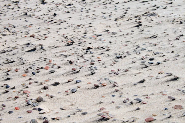 Textura de areia e pedras na praia — Fotografia de Stock