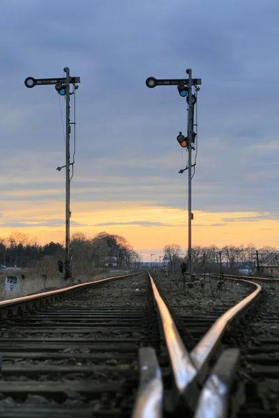 Semáforos ferroviários — Fotografia de Stock