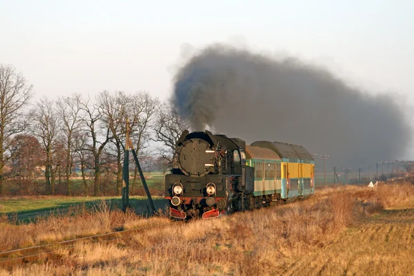 Buharlı tren yüksek hızda — Stok fotoğraf