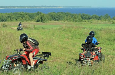 Buggy excursion at the seashore clipart