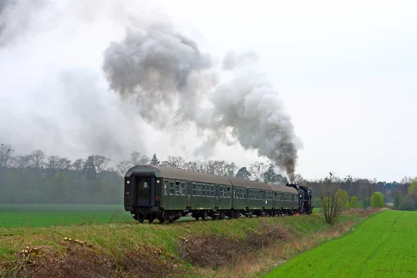 Retro buharlı tren — Stok fotoğraf