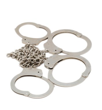 Silver handcuffs clipart