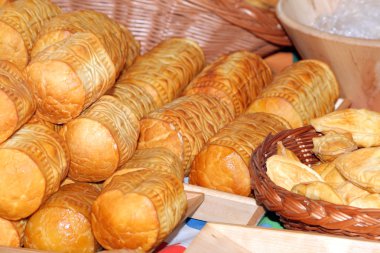 Food at the traditional street market clipart