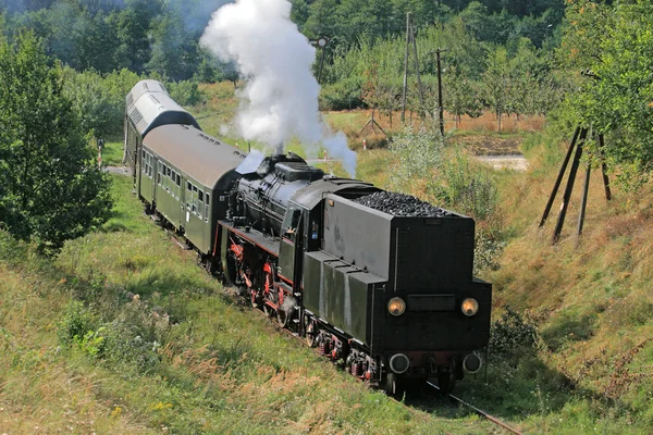 Comboio a vapor retro — Fotografia de Stock