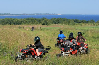 Buggy excursion at the seashore clipart