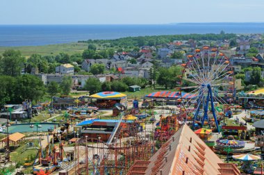 Aerial view of the amusement park clipart