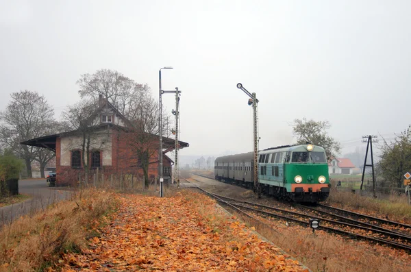 Tåg på stationen — Stockfoto
