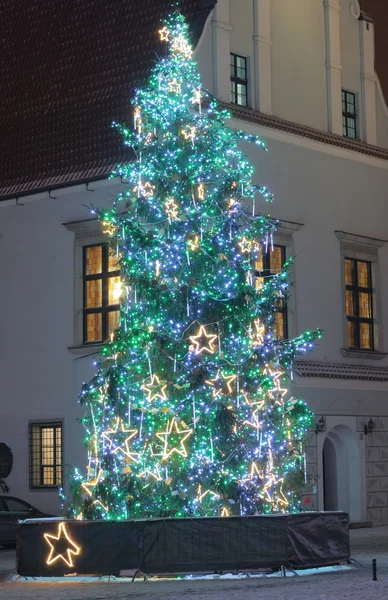 Χριστουγεννιάτικο δέντρο στην παλιά πόλη — Φωτογραφία Αρχείου