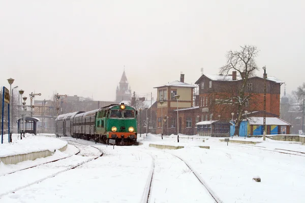 역에서의 열차 — 스톡 사진