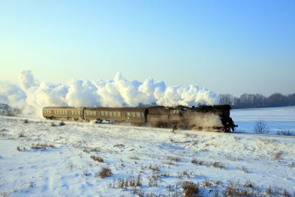 旧式复古蒸汽机车 — 图库照片