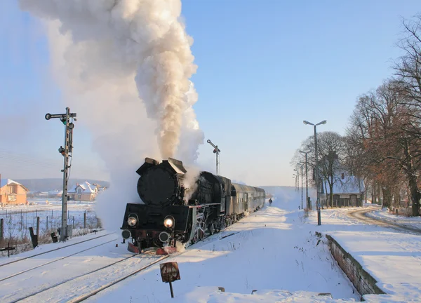 Velho trem a vapor retro — Fotografia de Stock