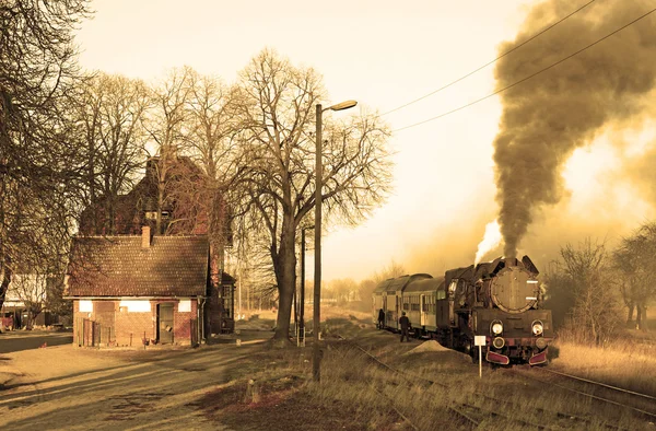 Old retro steam train — Stock Photo, Image