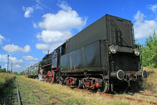 Train à vapeur à la gare — Photo