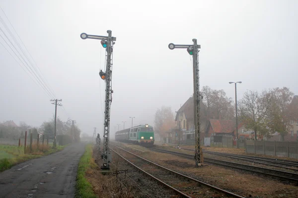 Trein op het station — Stockfoto