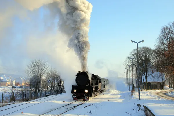 旧式复古蒸汽机车 — 图库照片
