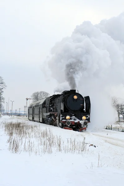 Starý retro parní vlak — Stock fotografie