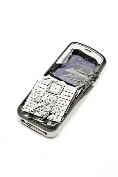 Smashed mobile phone — Stock Photo, Image