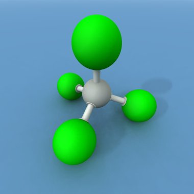 karbon tetraklorür molekül