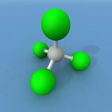 Carbon tetrachloride molecule clipart