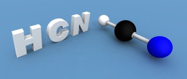 Hydrogen cyanide molecule clipart