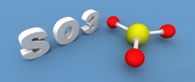 Sulfur trioxide molecule clipart