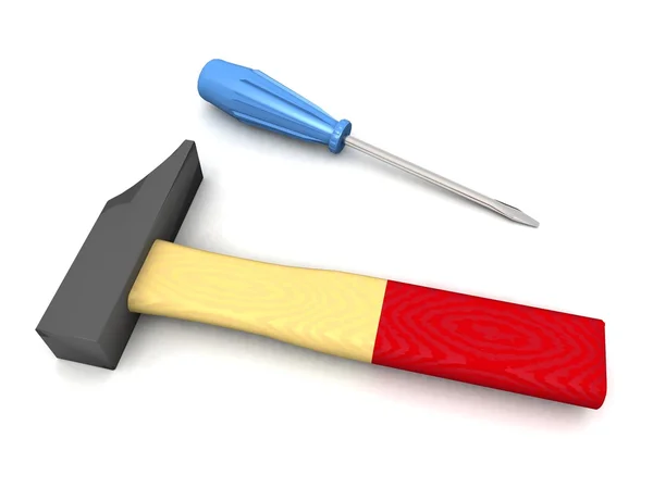 stock image Hammer and Screwdriver