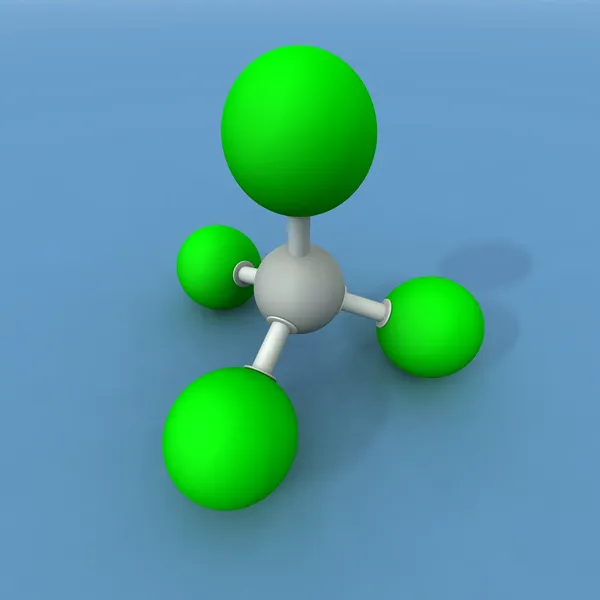 Molécula de tetracloruro de carbono —  Fotos de Stock