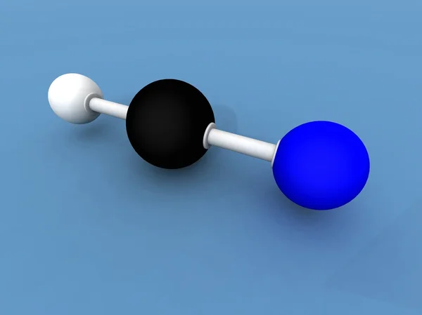 Molécula de cianeto de hidrogénio — Fotografia de Stock