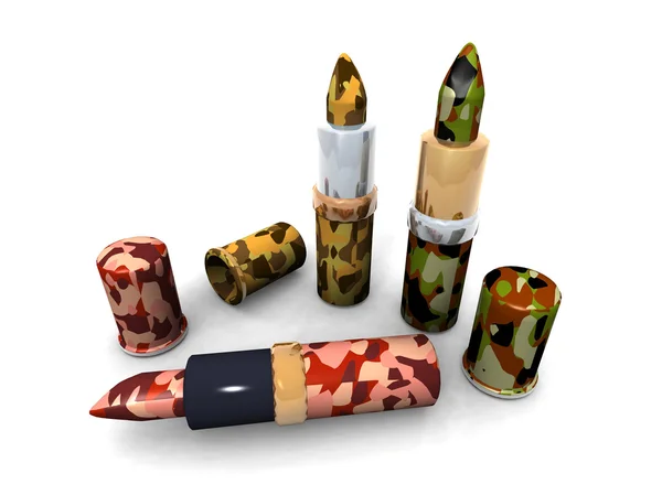 Camouflage lipsticks — Stock Photo, Image
