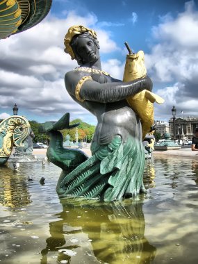 Paris - fountain detail at the Concorde clipart