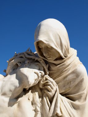 Statues of holy mother and christ clipart