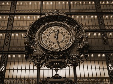 Paris - Ancient clock in the Orsay Museu clipart