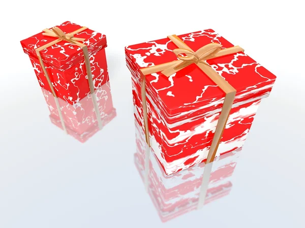 Красные и белые подарки — стоковое фото