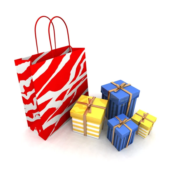 Shopping bags and gifts — Stock Photo, Image