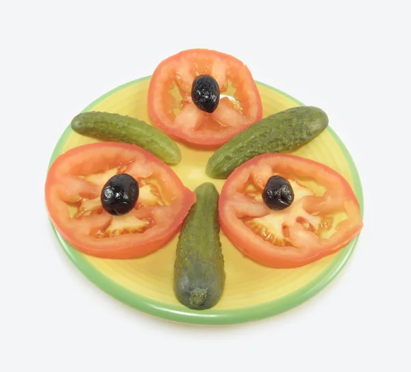 Saláta, egy kis tányérra — Stock Fotó