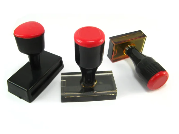 Red and black stamps — Stock Photo, Image
