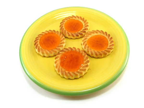 Tartas en un plato amarillo — Foto de Stock