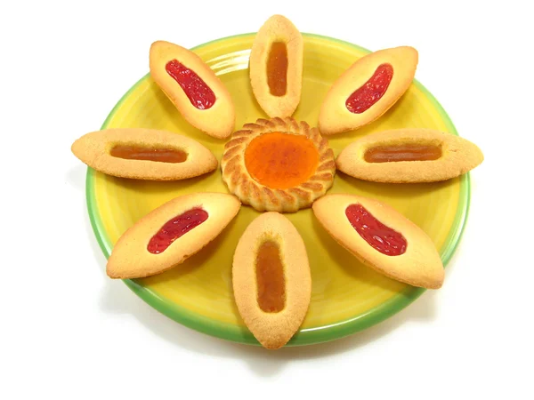 Flor de dardo en un plato amarillo — Foto de Stock