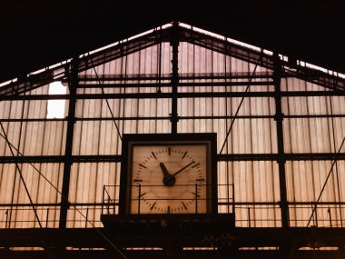 Train station clock clipart