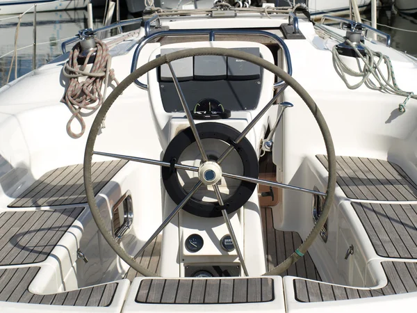 Rudder on a luxury yacht — Stock Photo, Image