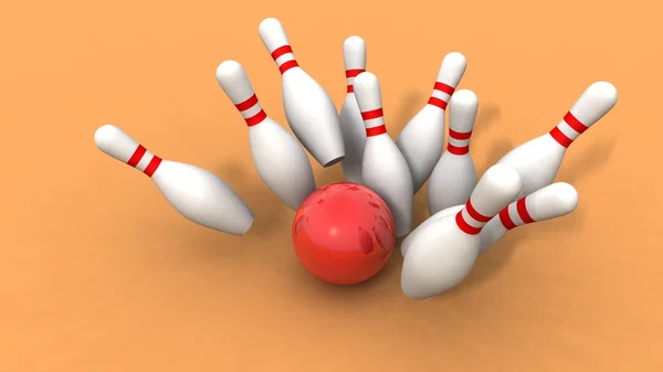 Bowlingklot och käglor — Stockfoto