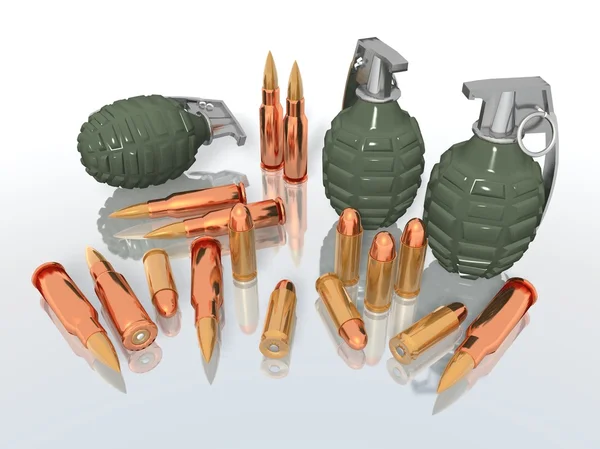 Grenades and bullets — Stock Photo, Image