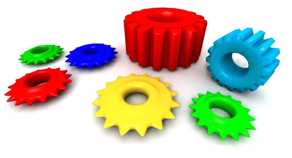 Colored gears — Stock Photo, Image
